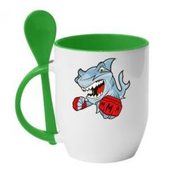 Чашка з ложкою Shark MMA - PrintSalon