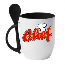 Чашка с ложкой Шеф-повар - PrintSalon