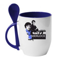 Чашка с ложкой Sherlock (Шерлок Холмс) - PrintSalon