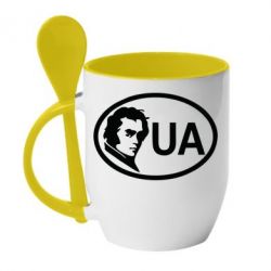 Чашка с ложкой Shevchenko UA - PrintSalon