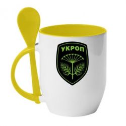 Чашка с ложкой Шеврон Укропа - PrintSalon