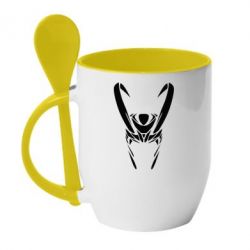 Чашка з ложкою Шолом Локі - PrintSalon