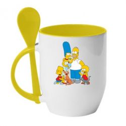 Чашка с ложкой Simpsons Family - PrintSalon