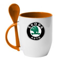 Чашка с ложкой Skoda Auto - PrintSalon