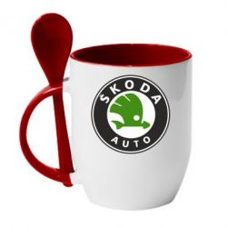 Чашка с ложкой Skoda Auto - PrintSalon