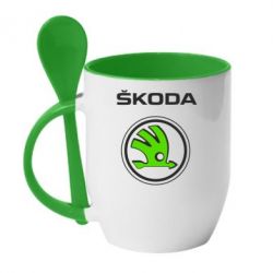 Чашка с ложкой Skoda Bird - PrintSalon