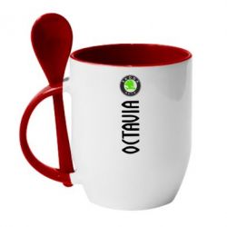 Чашка с ложкой Skoda Octavia - PrintSalon