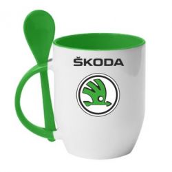 Чашка с ложкой Skoda - PrintSalon