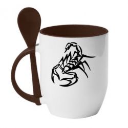 Чашка с ложкой скорпион 2 - PrintSalon
