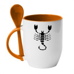 Чашка с ложкой скорпион - PrintSalon