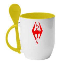 Чашка с ложкой Skyrim - PrintSalon
