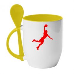 Чашка с ложкой Slam dunk - PrintSalon