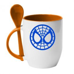Чашка з ложкою Спайдермен лого - PrintSalon