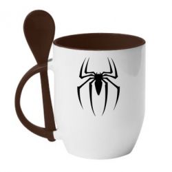 Чашка с ложкой Spider Man Logo - PrintSalon