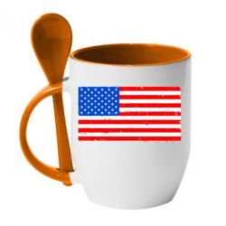 Чашка с ложкой США - PrintSalon