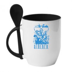 Чашка с ложкой Stalker Logo - PrintSalon