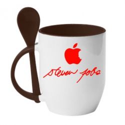 Чашка с ложкой Steve Jobs - PrintSalon