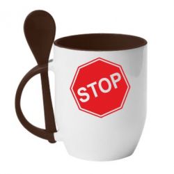 Чашка з ложкою STOP - PrintSalon
