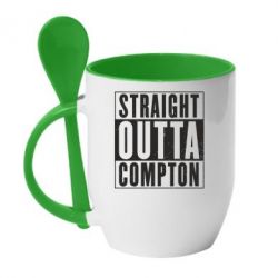 Чашка с ложкой Straight outta compton - PrintSalon