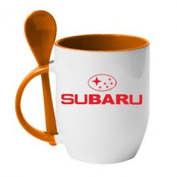 Чашка с ложкой Subaru - PrintSalon