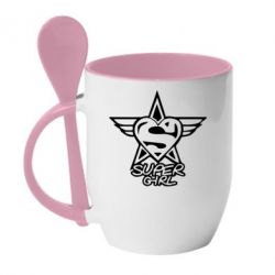 Чашка с ложкой Super Girl - PrintSalon