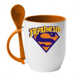 Чашка с ложкой Super Українець - PrintSalon
