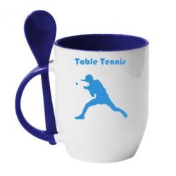 Чашка з ложкою Table Tennis Logo - PrintSalon