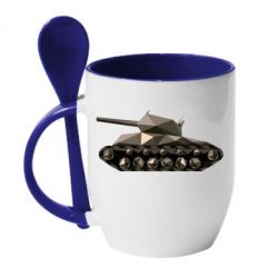 Чашка з ложкою Танк - PrintSalon
