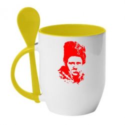 Чашка с ложкой Тарас Григорович Шевченко - PrintSalon