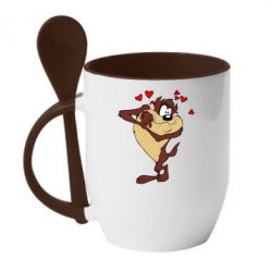 Чашка з ложкою Taz in love - PrintSalon