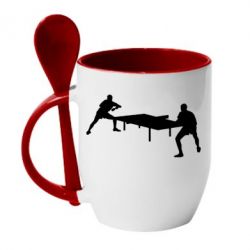 Чашка з ложкою Тенісний стіл - PrintSalon
