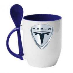 Чашка с ложкой Tesla Corp - PrintSalon