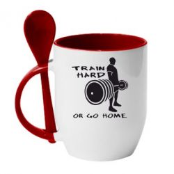 Чашка з ложкою Train Hard or Go Home