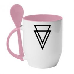 Чашка с ложкой Triangles - PrintSalon