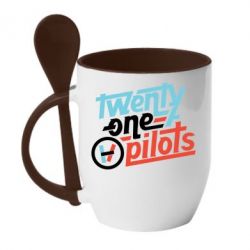 Чашка с ложкой TWENTY ØNE PILØTS-PrintSalon Чашка с ложкой TWENTY ØNE PILØTS