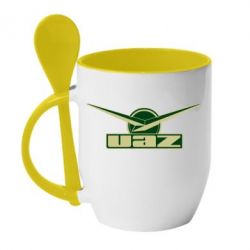 Чашка с ложкой UAZ Лого - PrintSalon