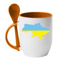 Чашка с ложкой Украина - PrintSalon