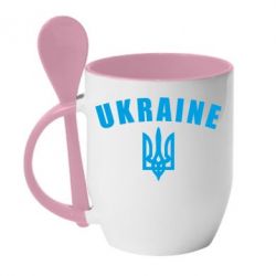 Чашка с ложкой Ukraine + герб - PrintSalon