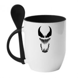 Чашка с ложкой Веном Силуэт - PrintSalon