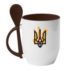 Чашка с ложкой Вогняний Герб - PrintSalon