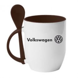Чашка с ложкой Volkswagen Motors - PrintSalon