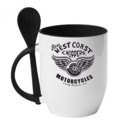 Чашка с ложкой West Coast Choppers - PrintSalon