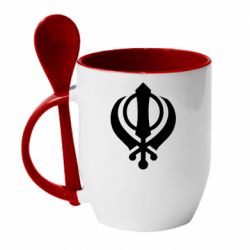Чашка с ложкой White Khanda - PrintSalon