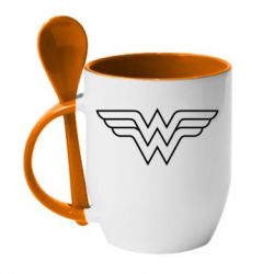 Чашка с ложкой Wonder Woman Logo - PrintSalon