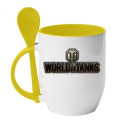 Чашка з ложкою World Of Tanks Logo - PrintSalon