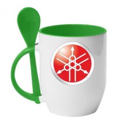 Чашка с ложкой Yamaha Logo 3D - PrintSalon