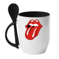 Чашка з ложкою Мова Rolling Stones - PrintSalon