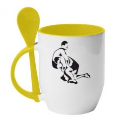 Чашка з ложкою Захоплення в боротьбі - PrintSalon