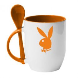 Чашка с ложкой Заяц Playboy - PrintSalon