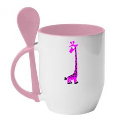 Чашка с ложкой Жираф - PrintSalon